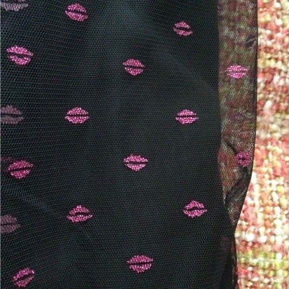 Betsey Johnson Fuchsia Sparkle Lips Dress Valentine’s Day - Picture 5 of 16